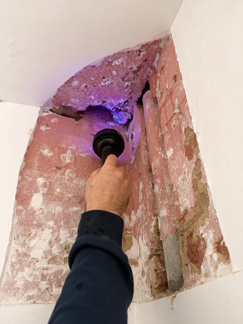 Recherche de fuite : photo du chantier